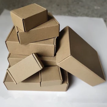 20pcs направи си САМ Ръчно изработени Сапуни Картонена Кутия Дебела Опаковка От Велпапе Хартия Пощенска Кутия Кафява Кутия за Подарък Малка Опаковъчна Кутия
