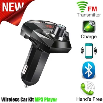 Дропшиппинг Автомобилен FM Предавател, Bluetooth 5,0 Автомобилен Плейър Комплект Зарядно за Кола Двойно USB Поддръжка U Диск Автомобилен Адаптер Безжичен MP3 Плейър