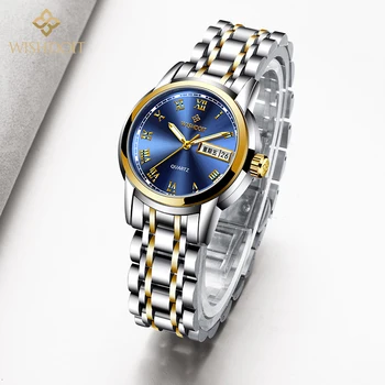 WISHDOIT Дамски часовници от висок клас на марката Водоустойчив Светещи Класически елегантни Дамски Кварцов часовник relogio feminino