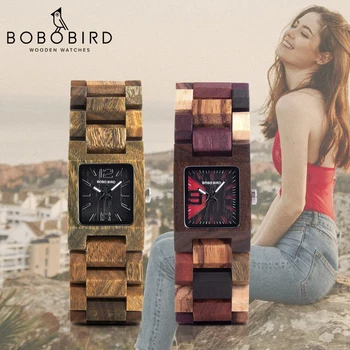 БОБО ПТИЦА 25 мм Малки Дамски Часовници Дървени Кварцов Часовник Часовник е най-Добрата Приятелка Подаръци Relogio Feminino в дървена Кутия