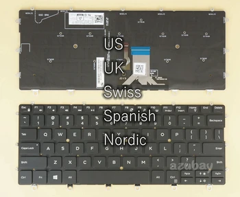 САЩ, Великобритания, Швейцария CH Испански, Скандинавски Блок-FI DN NW Клавиатура за Dell XPS 13 9365 2-в-1, 0RDGNN 0GK2HH 0CMC7T 026HWV 0WPCF9 с подсветка